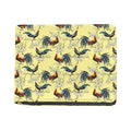 Rooster And Flower Pattern Print Bifold Wallet
