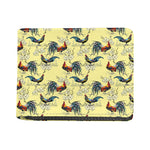 Rooster And Flower Pattern Print Bifold Wallet