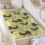 Rooster And Flower Pattern Print Changing Pad Cover