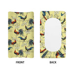 Rooster And Flower Pattern Print Changing Pad Cover