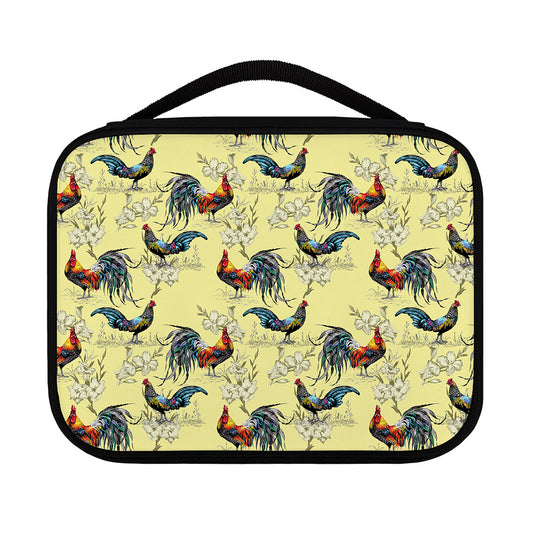Rooster And Flower Pattern Print Classic Bible Case