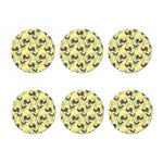 Rooster And Flower Pattern Print Coaster Set