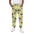 Rooster And Flower Pattern Print Cotton Sweatpants
