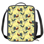 Rooster And Flower Pattern Print Crossbody Lunch Bag