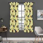 Rooster And Flower Pattern Print Curtain