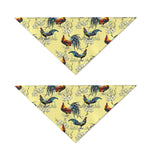 Rooster And Flower Pattern Print Dog Bandana