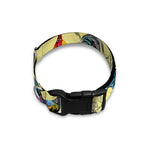 Rooster And Flower Pattern Print Dog Collar