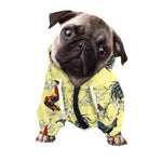 Rooster And Flower Pattern Print Dog Zip Up Hoodie