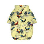 Rooster And Flower Pattern Print Dog Zip Up Hoodie
