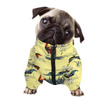 Rooster And Flower Pattern Print Dog Zip Up Jacket