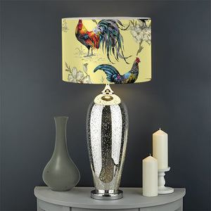 Rooster And Flower Pattern Print Drum Lamp Shade