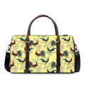 Rooster And Flower Pattern Print Duffel Bag
