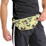Rooster And Flower Pattern Print Fanny Pack