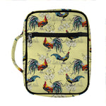 Rooster And Flower Pattern Print Front Pocket Bible Bag