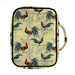 Rooster And Flower Pattern Print Front Pocket Bible Bag