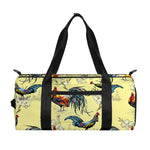 Rooster And Flower Pattern Print Gym Bag
