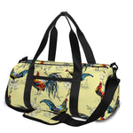 Rooster And Flower Pattern Print Gym Bag
