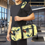 Rooster And Flower Pattern Print Gym Bag