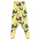 Rooster And Flower Pattern Print Hammer Pants