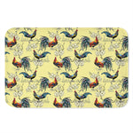 Rooster And Flower Pattern Print Indoor Door Mat
