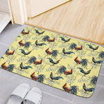 Rooster And Flower Pattern Print Indoor Door Mat