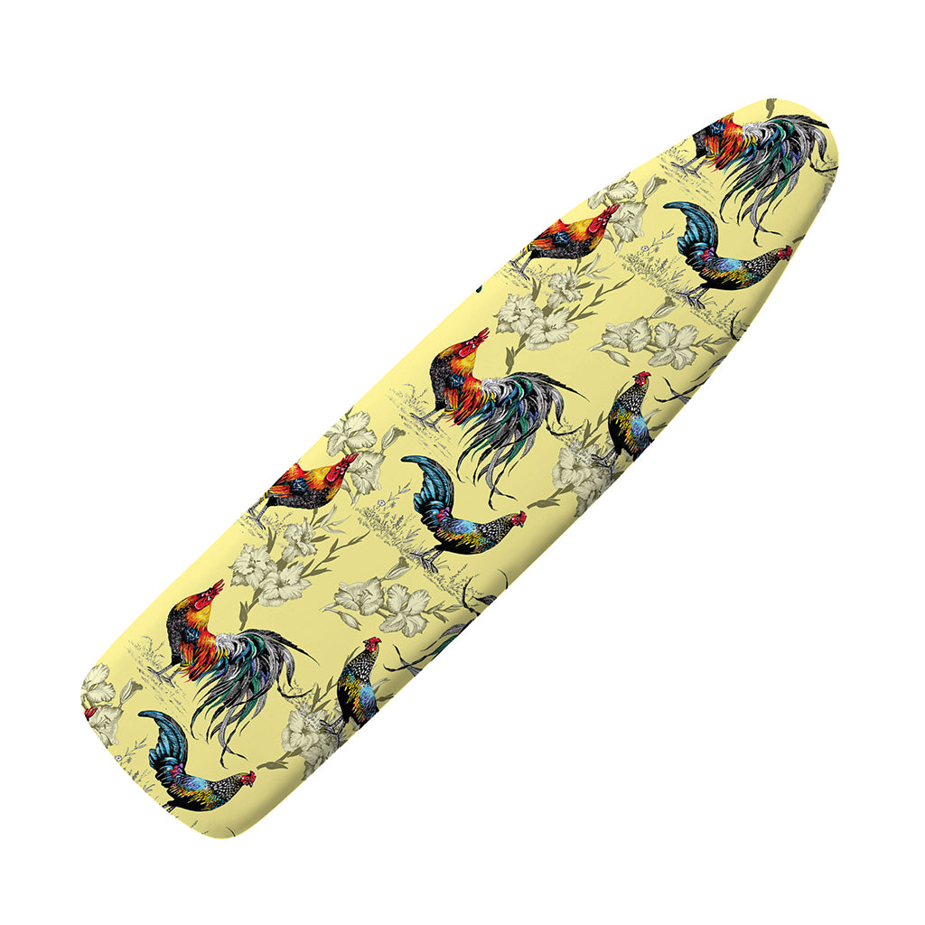 Rooster And Flower Pattern Print Ironing Board Cover