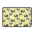 Rooster And Flower Pattern Print Kitchen Mat