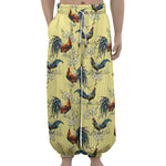 Rooster And Flower Pattern Print Lantern Pants