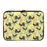 Rooster And Flower Pattern Print Laptop Sleeve