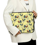 Rooster And Flower Pattern Print Laptop Sleeve