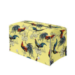 Rooster And Flower Pattern Print Leather Tissue Box Cover