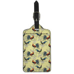Rooster And Flower Pattern Print Luggage Tag