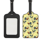 Rooster And Flower Pattern Print Luggage Tag