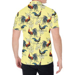 Rooster And Flower Pattern Print Men's Shirt