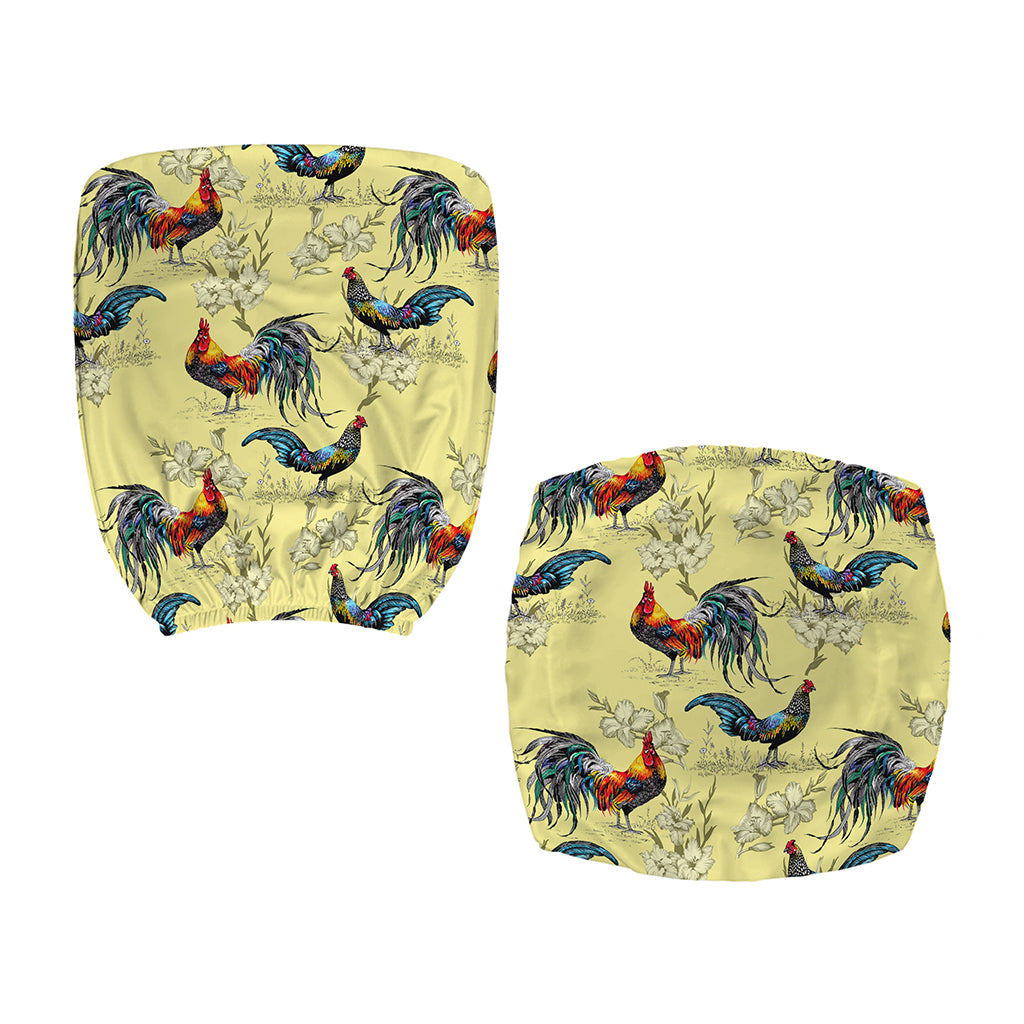 Rooster And Flower Pattern Print Office Chair Cover