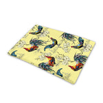 Rooster And Flower Pattern Print Pet Cooling Mat Cover