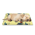 Rooster And Flower Pattern Print Pet Cooling Mat Cover