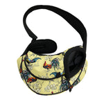 Rooster And Flower Pattern Print Pet Sling Carrier