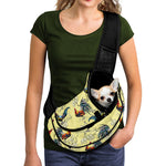 Rooster And Flower Pattern Print Pet Sling Carrier