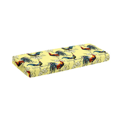 Rooster And Flower Pattern Print Piano Keyboard Cover