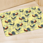 Rooster And Flower Pattern Print Polyester Doormat