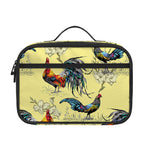Rooster And Flower Pattern Print Portable Lunch Bag