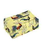 Rooster And Flower Pattern Print Rectangle Tissue Box Cover