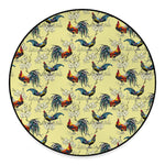 Rooster And Flower Pattern Print Round Floor Mat