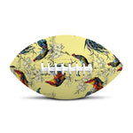 Rooster And Flower Pattern Print Rugby Ball
