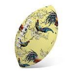 Rooster And Flower Pattern Print Rugby Ball