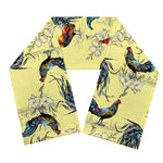 Rooster And Flower Pattern Print Scarf