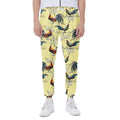 Rooster And Flower Pattern Print Joggers