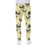 Rooster And Flower Pattern Print Scuba Joggers