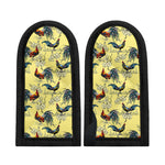 Rooster And Flower Pattern Print Skillet Handle Cover